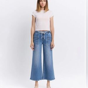 👖Vervet High Rise Drawstring Wide Leg Jeans NWT  - Size 27-30 💙